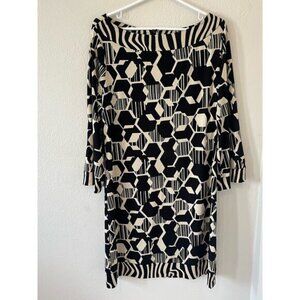 Women's Tan and Black Shift Dress Size Large